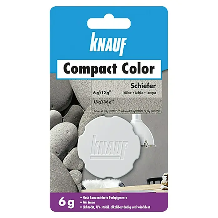 Knauf Putz-Abtönfarbe Compact Color - Schiefer, 6 g - Vorderansicht