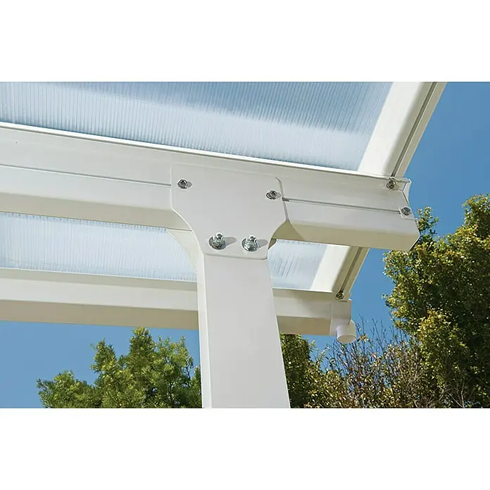 Solid Elements Terrassenüberdachung Martina - Tiefe: 4 m, B x H: 4,25 x 2,1 m, Verkehrsweiß - Detailaufnahme