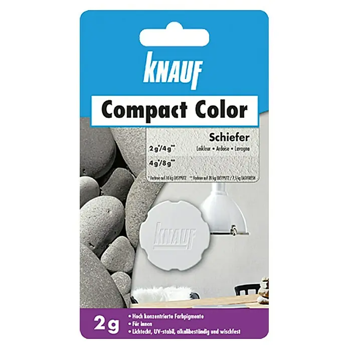 Knauf Putz-Abtönfarbe Compact Color - Schiefer, 2 g - Vorderansicht