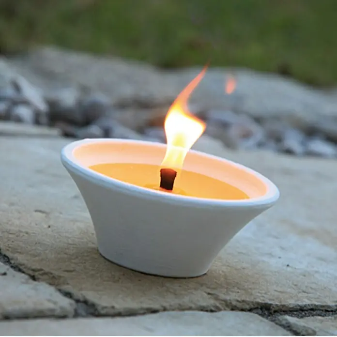 Duftkerze Citronella Terracotta Schale - Citronella, Ø x H: 17 x 7,5 cm - Ansicht von oben