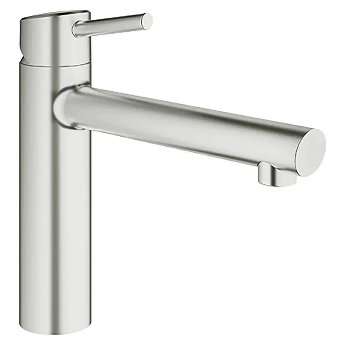 Grohe Concetto Spültischarmatur - Edelstahl, Matt, Schwenkbereich: 140 ° - Vorderansicht