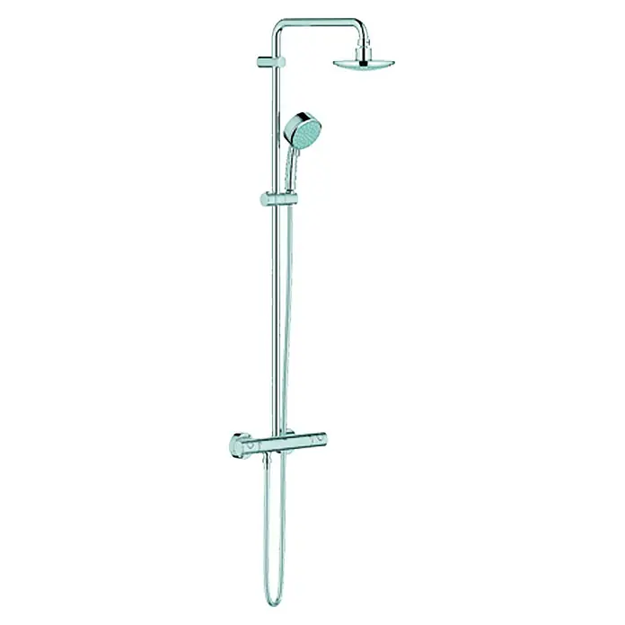 Grohe Duschsystem Tempesta - Mit Thermostatarmatur, Lochabstand: 101,6 cm, Anzahl Strahlarten: 2 Stk., Chrom - Vorderansicht