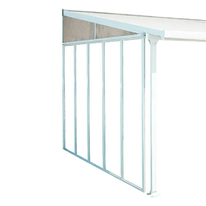 Solid Elements Seitenwand Martina - Geeignet für: Terrassenüberdachung Martina 4 m, L x H: 3,3 x 2,1 m, Verkehrsweiß, Transparent