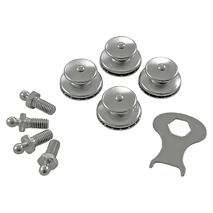 Set knoppen - Lengte schroefdraad: 10 mm, M5, Roestvrij staal - Top-down weergave