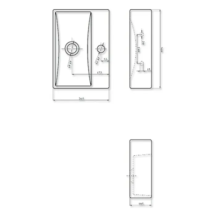 Camargue Fontein Levanzo - b x l: 37 x 27,5 cm, Voorzien van standaardglazuur, Kraangat: Midden, Met overloop, Wit