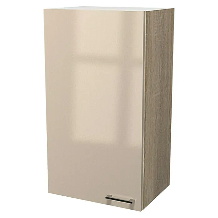 Flex-Well Palma Hängeschrank - 32 x 50 x 89 cm, Dekor Front: Kaschmir Glanz, Dekor Korpus: Sonoma Eiche (außen)