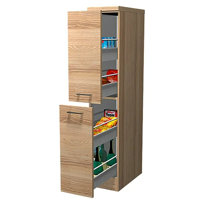 Flex-Well Sofia Demi-Apothekerschrank - 57 x 30 x 162 cm, Dekor Front: Akazie