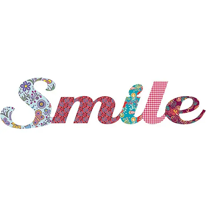 Wanddeko - Smile, Bunt, 60 x 15 cm