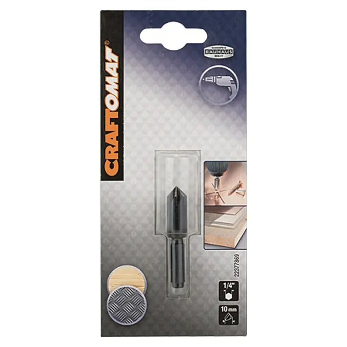 Craftomat Kegelsenker - Durchmesser Schaft: ¼″ Hex, Durchmesser: 10 mm - Vorderansicht