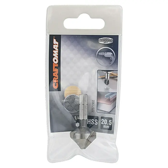 Craftomat Kegelsenker - Durchmesser Schaft: ¼″ Hex, Durchmesser: 20,5 mm - Vorderansicht