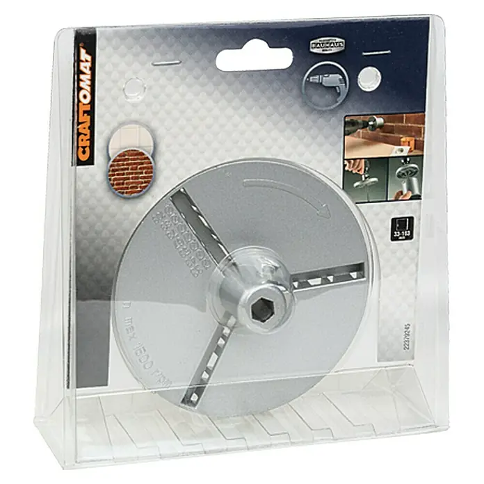 Craftomat Prihvatna prirubnica - Pile za rupe posipane tvrdim metalom 33 – 103 mm - Pogled sprijeda