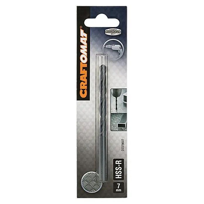 Craftomat Svrdlo za metal HSS-R - Promjer: 7 mm, Duljina: 109 mm, Radna duljina: 69 mm - Pogled sprijeda