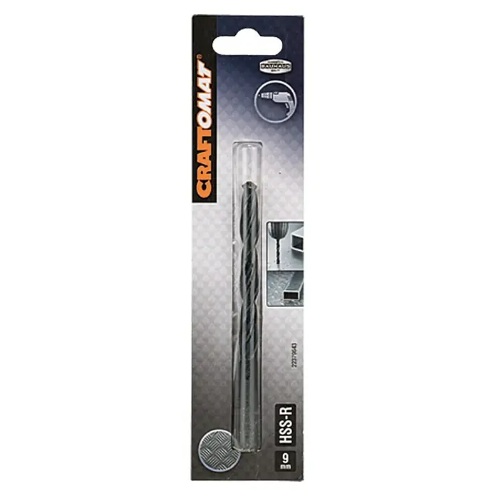 Craftomat Svrdlo za metal HSS-R - Promjer: 9 mm, Duljina: 125 mm, Radna duljina: 81 mm - Pogled sprijeda
