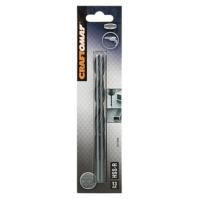 Craftomat Svrdlo za metal HSS-R - Promjer: 13 mm, Duljina: 151 mm, Radna duljina: 101 mm - Pogled sprijeda