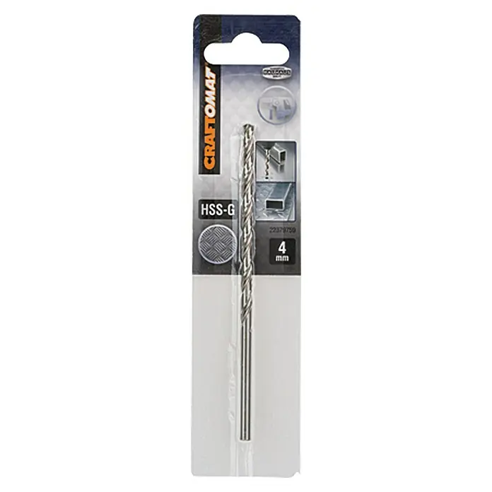 Craftomat Svrdlo za metal HSS-G - Promjer: 4 mm, Radna duljina: 87 mm - Pogled sprijeda