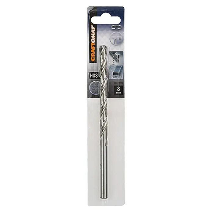 Craftomat Svrdlo za metal HSS-G - Promjer: 8 mm, Radna duljina: 109 mm - Pogled sprijeda