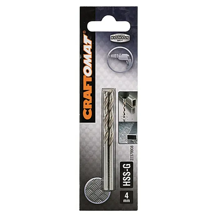 Craftomat Svrdlo za metal HSS-G - Promjer: 4 mm, Duljina: 75 mm - Pogled sprijeda