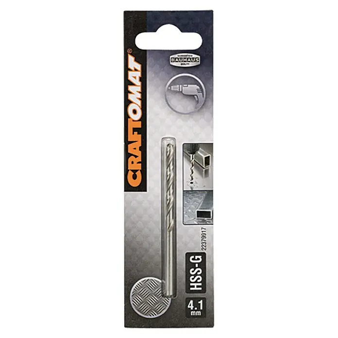 Craftomat Svrdlo za metal HSS-G - Promjer: 4,1 mm, Duljina: 75 mm - Pogled sprijeda
