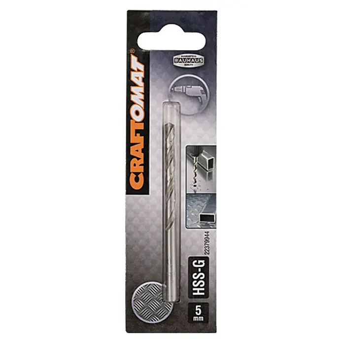 Craftomat Svrdlo za metal HSS-G - Promjer: 5 mm, Duljina: 86 mm - Pogled sprijeda
