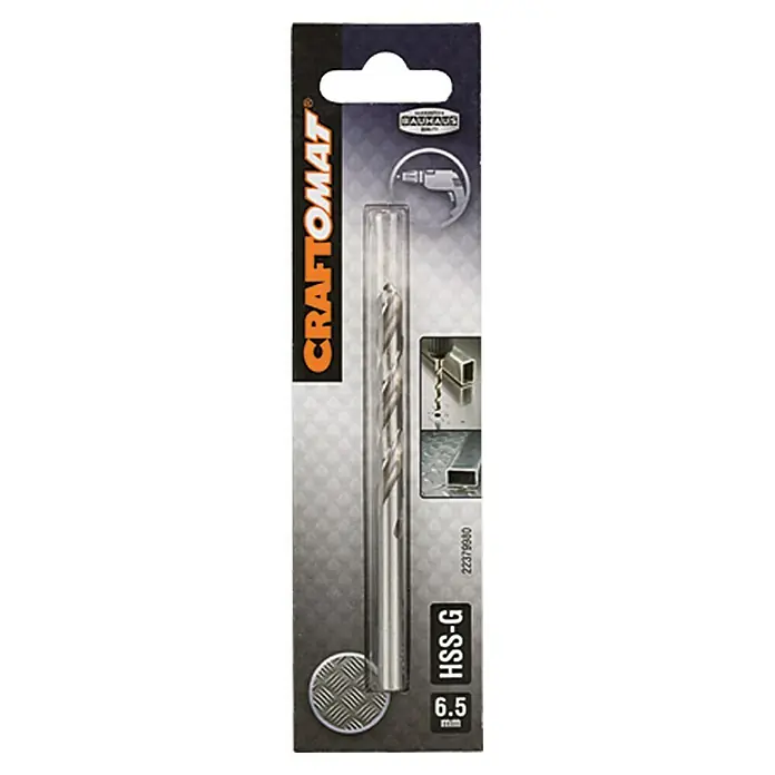 Craftomat Svrdlo za metal HSS-G - Promjer: 6,5 mm, Duljina: 101 mm - Pogled sprijeda