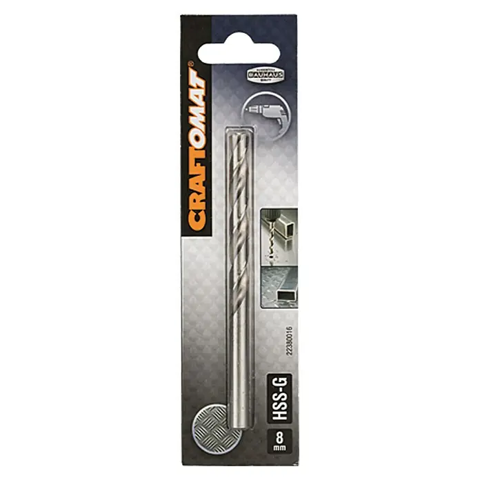 Craftomat Svrdlo za metal HSS-G - Promjer: 8 mm, Duljina: 117 mm - Pogled sprijeda