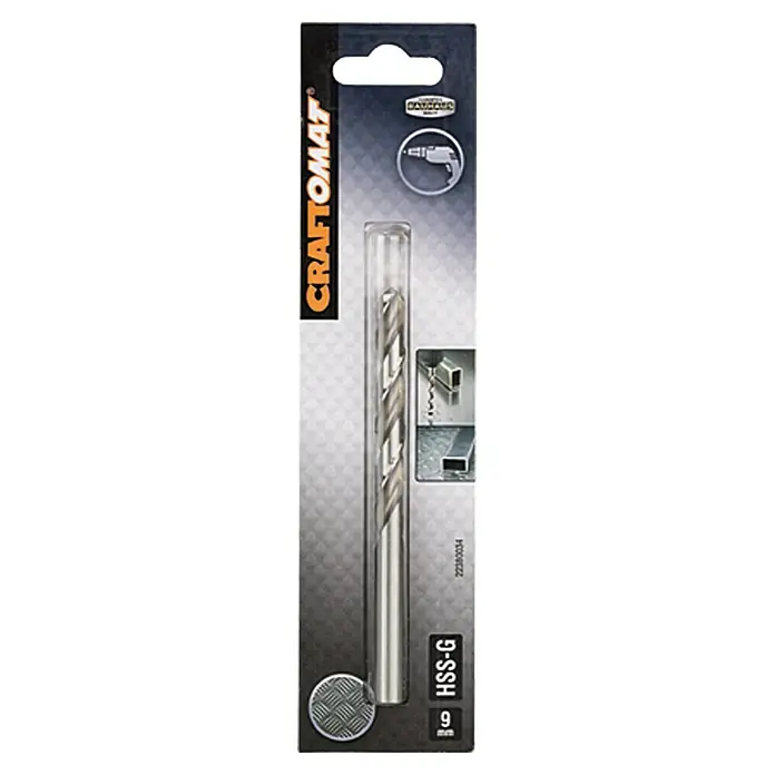 Craftomat Svrdlo za metal HSS-G - Promjer: 9 mm, Duljina: 125 mm - Pogled sprijeda