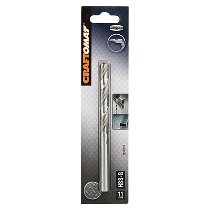 Craftomat Svrdlo za metal HSS-G - Promjer: 11 mm, Duljina: 142 mm - Pogled sprijeda