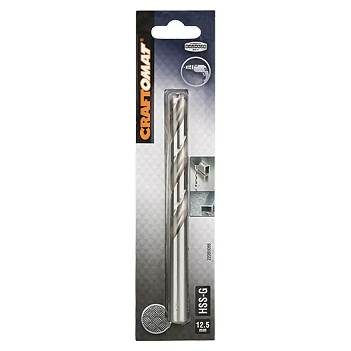 Craftomat Svrdlo za metal HSS-G - Promjer: 12,5 mm, Duljina: 151 mm - Pogled sprijeda