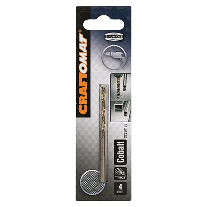 Craftomat Svrdlo za metal HSS-Co - Promjer: 4 mm, Duljina: 75 mm - Pogled sprijeda