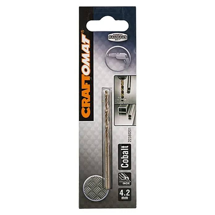 Craftomat Svrdlo za metal HSS-Co - Promjer: 4,2 mm, Duljina: 75 mm - Pogled sprijeda