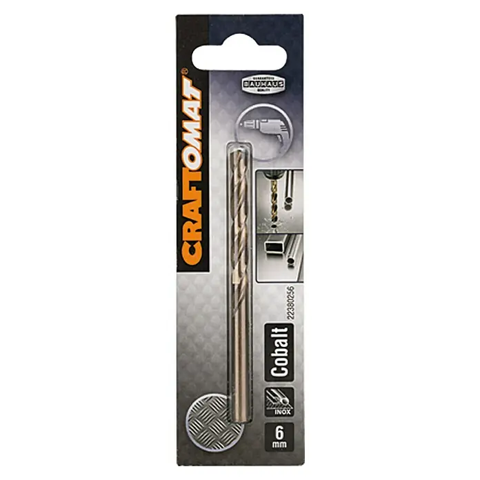 Craftomat Svrdlo za metal HSS-Co - Promjer: 6 mm, Duljina: 93 mm - Pogled sprijeda
