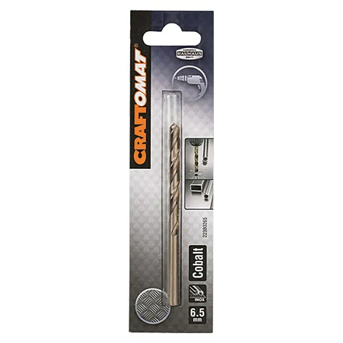 Craftomat Svrdlo za metal HSS-Co - Promjer: 6,5 mm, Duljina: 101 mm - Pogled sprijeda