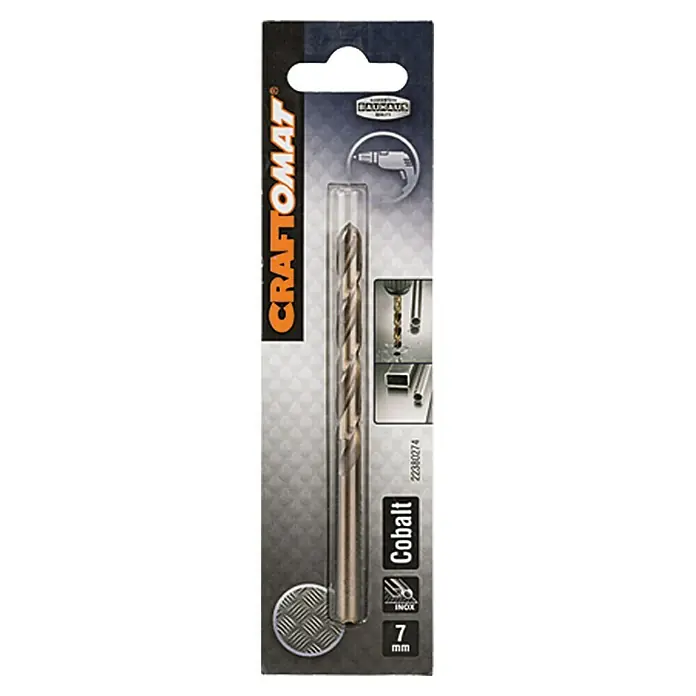 Craftomat Svrdlo za metal HSS-Co - Promjer: 7 mm, Duljina: 109 mm - Pogled sprijeda
