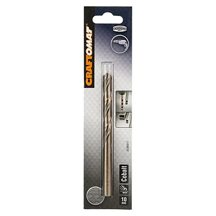 Craftomat Svrdlo za metal HSS-Co - Promjer: 10 mm, Duljina: 133 mm - Pogled sprijeda