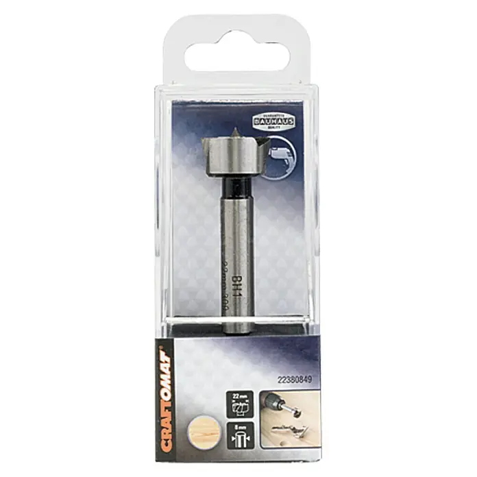 Craftomat Forstner svrdlo - Promjer: 22 mm, Promjer brtve: 8 mm - Pogled sprijeda