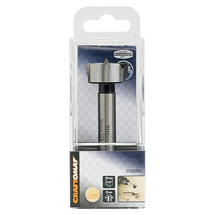 Craftomat Forstner svrdlo - Promjer: 30 mm, Promjer brtve: 8 mm - Pogled sprijeda