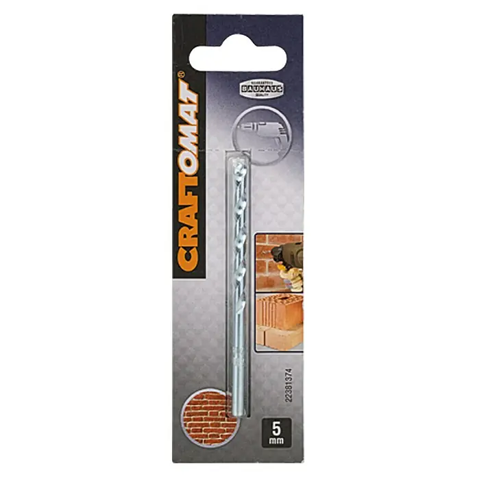 Craftomat Svrdlo za kamen - Promjer: 5 mm, Duljina: 85 mm, Radna duljina: 50 mm - Pogled sprijeda