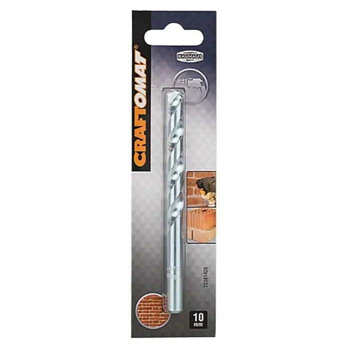 Craftomat Svrdlo za kamen - Promjer: 10 mm, Duljina: 120 mm, Radna duljina: 80 mm - Pogled sprijeda