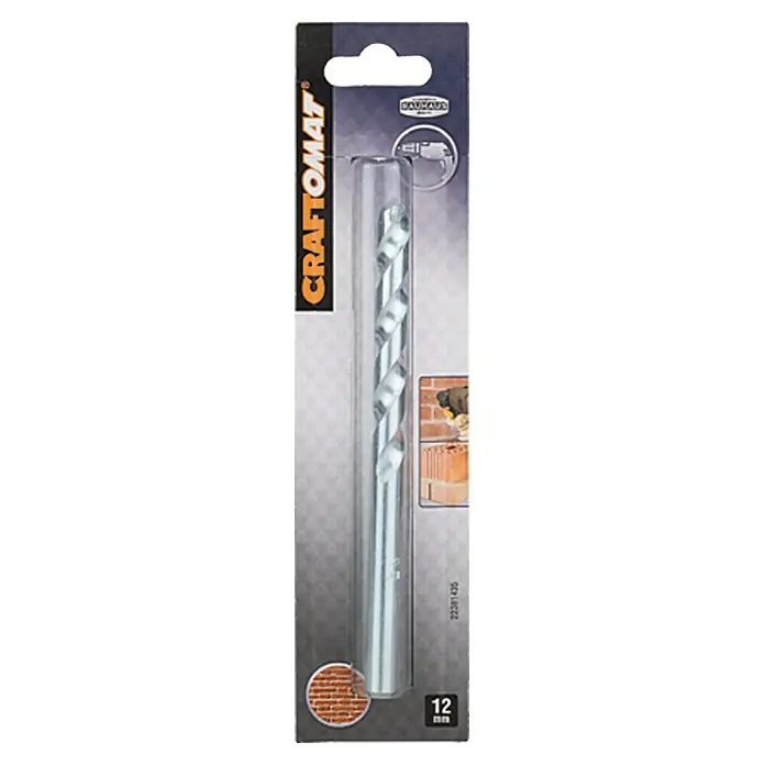 Craftomat Svrdlo za kamen - Promjer: 12 mm, Duljina: 150 mm, Radna duljina: 90 mm - Pogled sprijeda