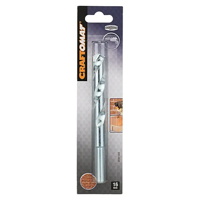 Craftomat Svrdlo za kamen - Promjer: 16 mm, Duljina: 150 mm, Radna duljina: 90 mm - Pogled sprijeda