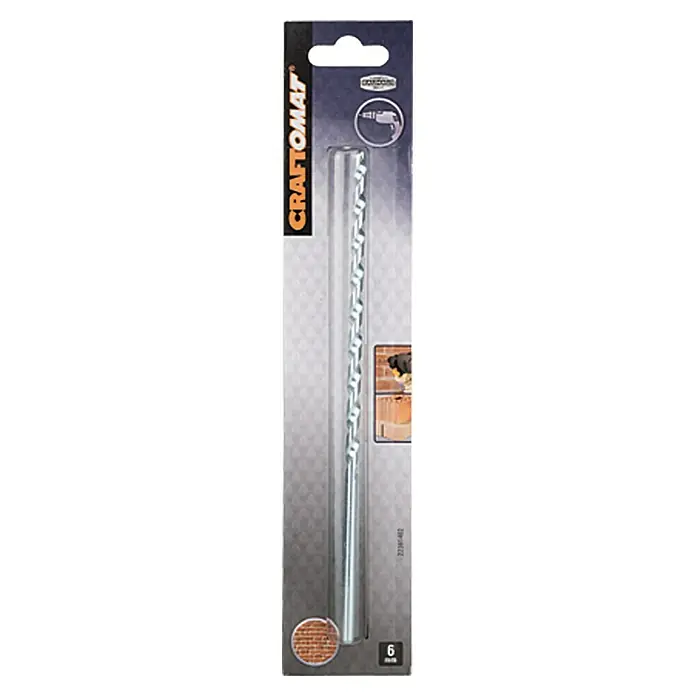 Craftomat Svrdlo za kamen - Promjer: 6 mm, Duljina: 200 mm, Radna duljina: 150 mm - Pogled sprijeda
