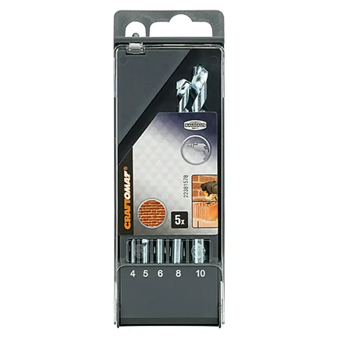 Craftomat Set svrdla za kamen - 5 -dij., 4 mm - 10 mm - Pogled sprijeda