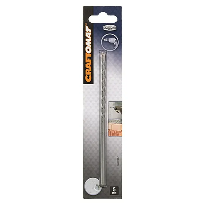 Craftomat Svrdlo za beton - Promjer: 5 mm, Duljina: 150 mm - Pogled sprijeda