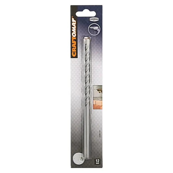 Craftomat Svrdlo za beton - Promjer: 12 mm, Duljina: 200 mm - Pogled sprijeda