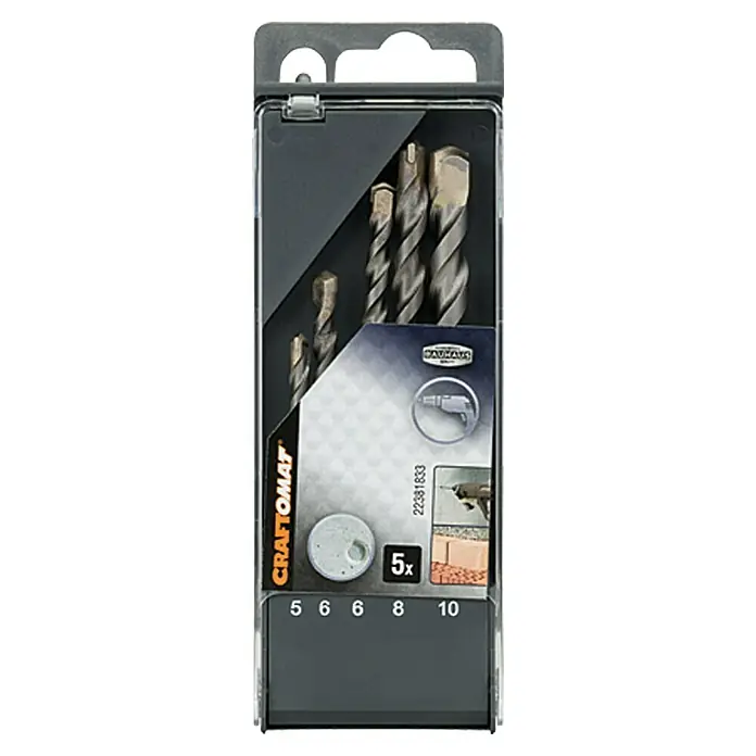 Craftomat Set svrdla za beton - 5 -dij., 5 mm - 10 mm - Pogled sprijeda
