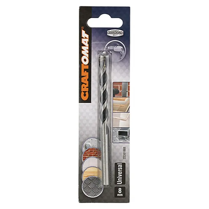 Craftomat Višenamjensko svrdlo - Promjer: 8 mm, Duljina: 120 mm - Pogled sprijeda