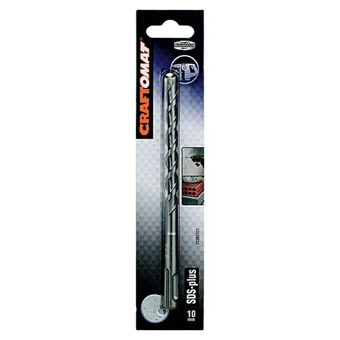 Craftomat Svrdlo za beton SDS-Plus - Promjer: 10 mm, Duljina: 160 mm - Pogled sprijeda