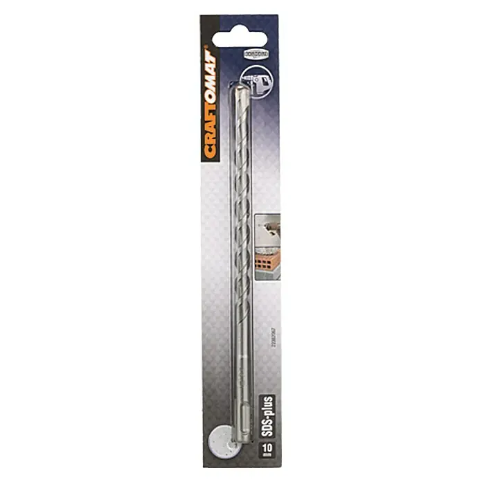 Craftomat Svrdlo za beton SDS-Plus - Promjer: 10 mm, Duljina: 210 mm - Pogled sprijeda