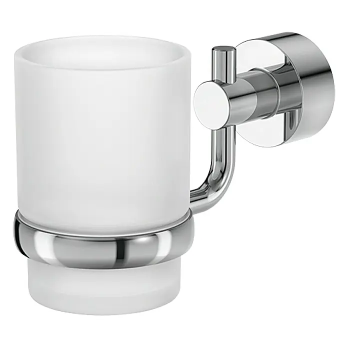 Lenz Pisa Kupaonska čaša - S nosačem, Krom, Sjaj, D x Š x V: 95 x 69 x 114 mm - Pogled s desne strane