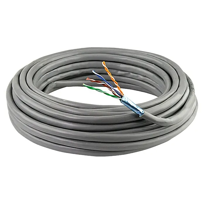 Schwaiger Netzwerkleitung CAT5e FTP - 25 m, Grau, Bis zu 1 GBit/s - Vorderansicht